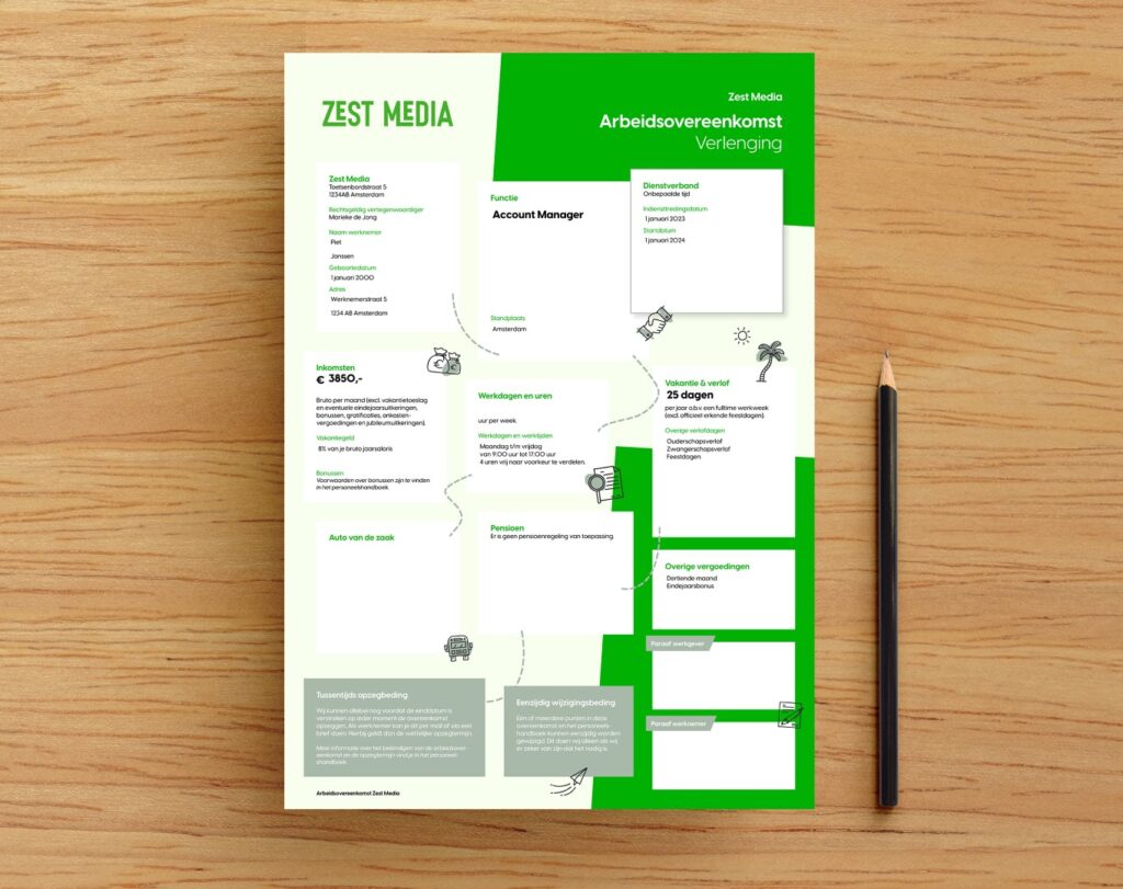 Visuele arbeidsovereenkomst: maak van het contract tekenen een feestje